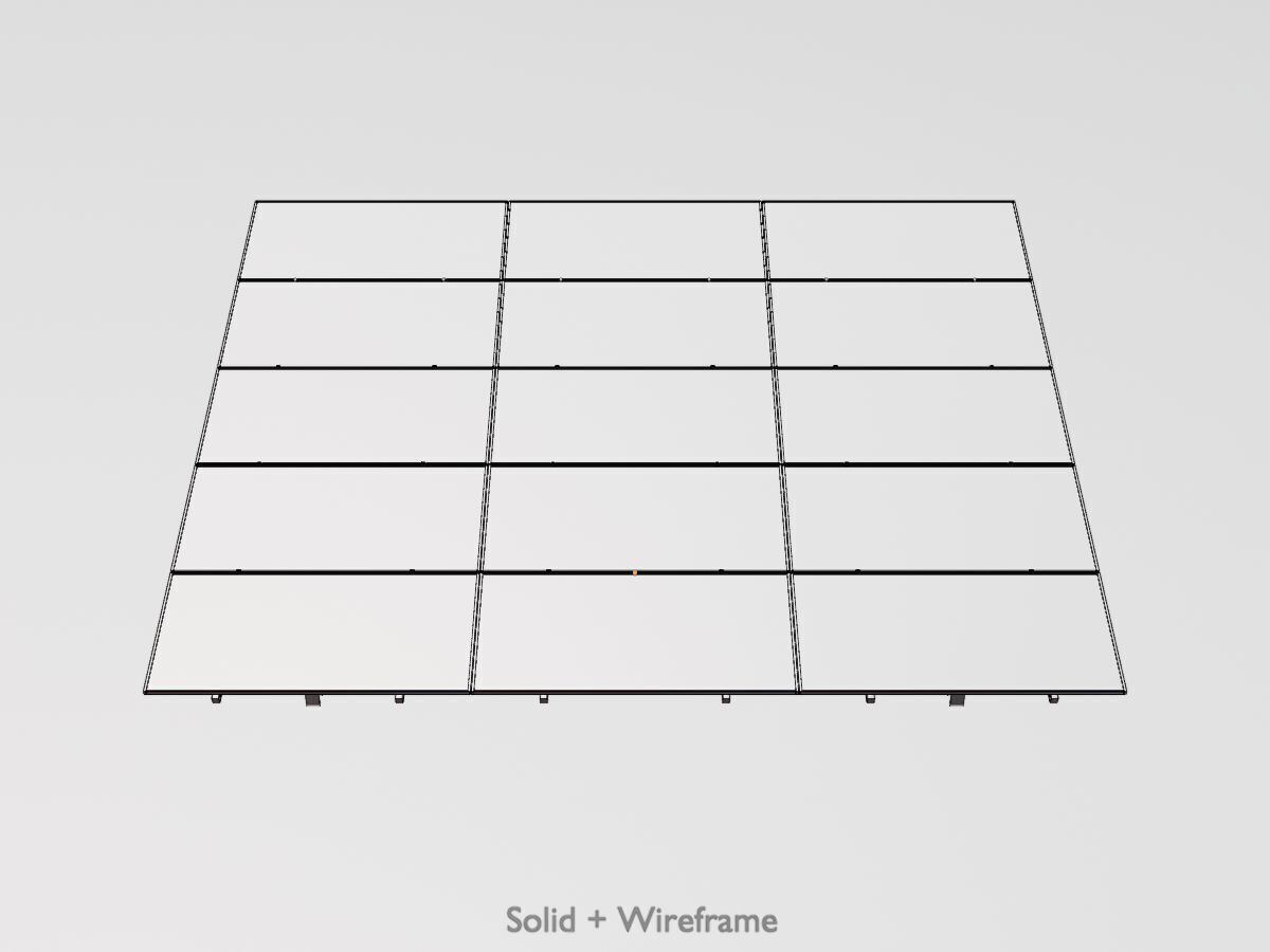 Solar module version 2 width 7260mm tilt angle 15 degrees Low-poly 3D model_12