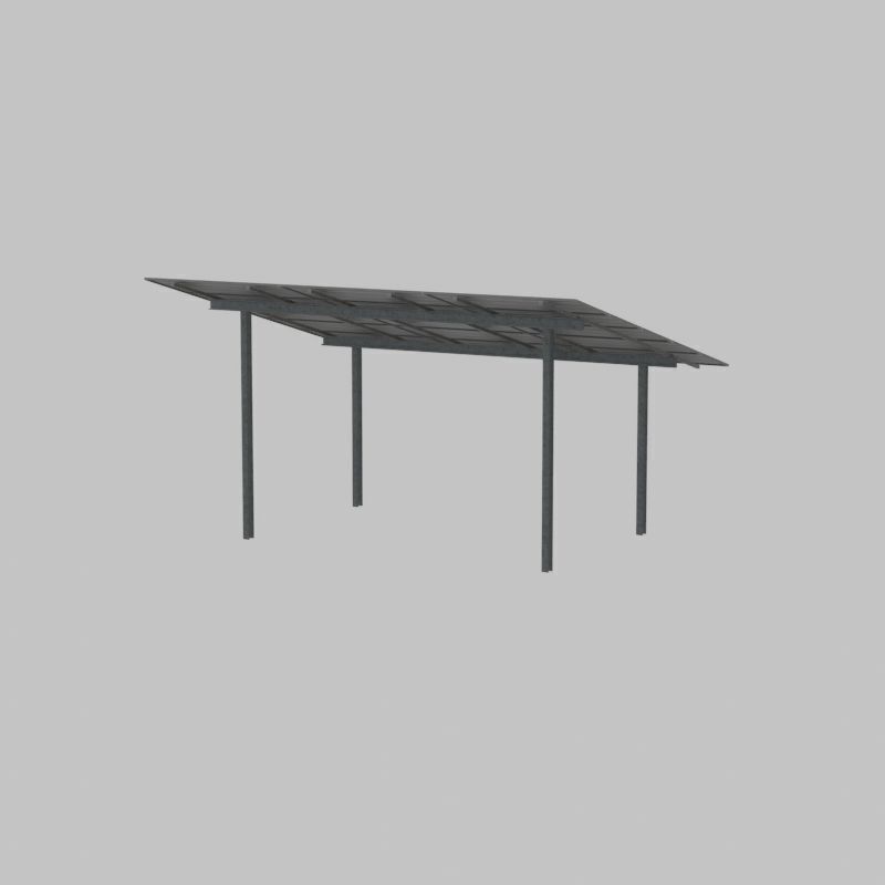 Solar module version 2 width 7260mm tilt angle 15 degrees Low-poly 3D model_27