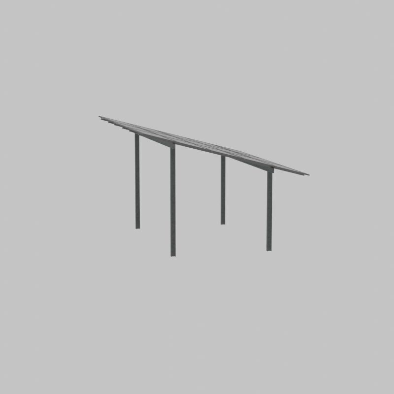 Solar module version 2 width 7260mm tilt angle 15 degrees Low-poly 3D model_30