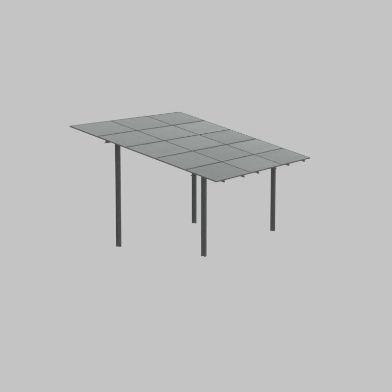 Solar module version 2 width 7260mm tilt angle 15 degrees Low-poly 3D model_34