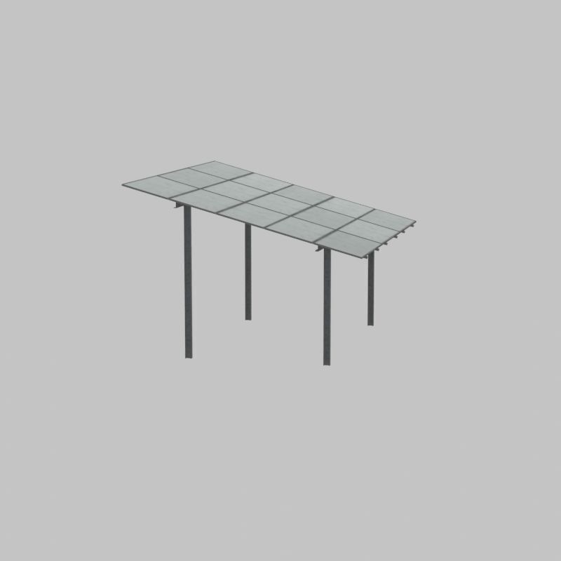 Solar module version 2 width 7260mm tilt angle 15 degrees Low-poly 3D model_33