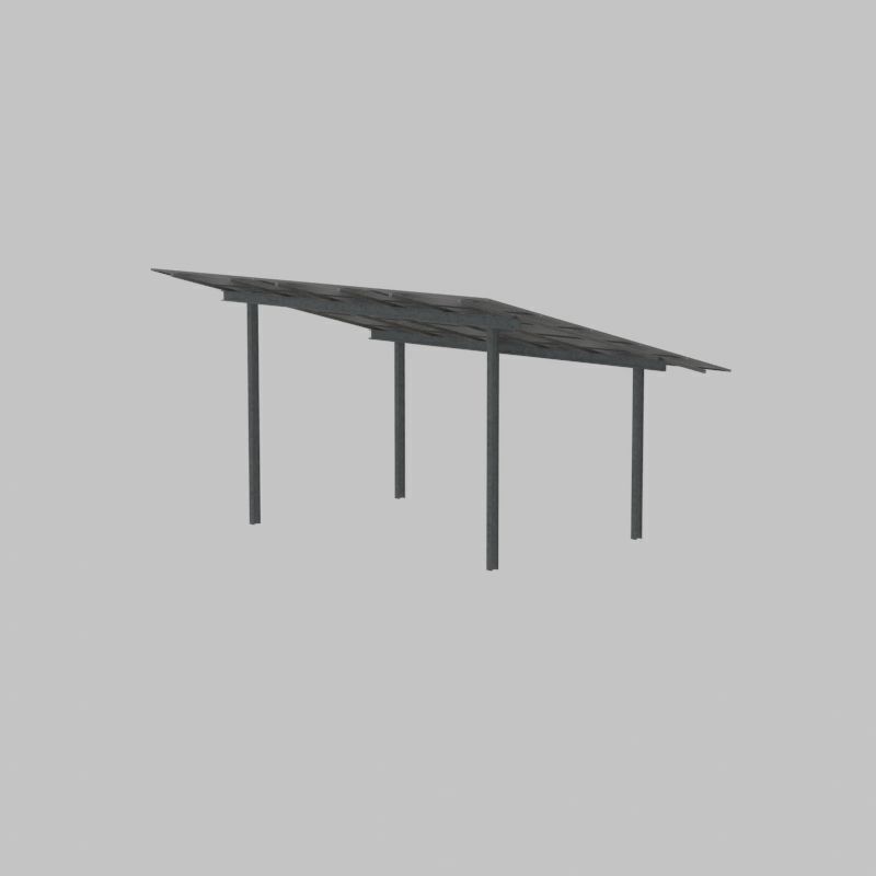 Solar module version 2 width 7260mm tilt angle 15 degrees Low-poly 3D model_28