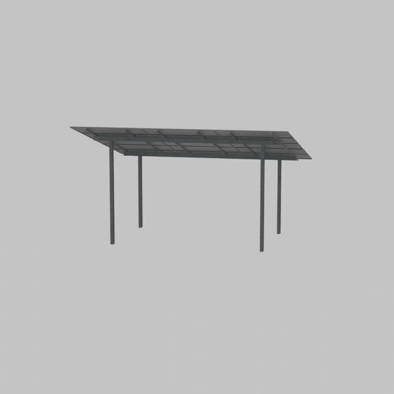 Solar module version 2 width 7260mm tilt angle 15 degrees Low-poly 3D model_26