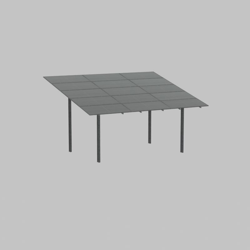 Solar module version 2 width 7260mm tilt angle 15 degrees Low-poly 3D model_36