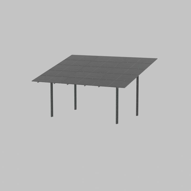 Solar module version 2 width 7260mm tilt angle 15 degrees Low-poly 3D model_39