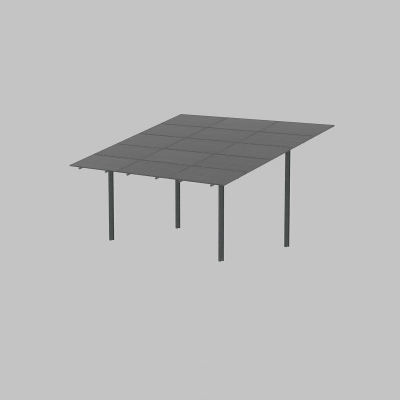 Solar module version 2 width 7260mm tilt angle 15 degrees Low-poly 3D model_40