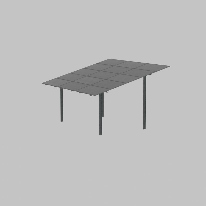 Solar module version 2 width 7260mm tilt angle 15 degrees Low-poly 3D model_41