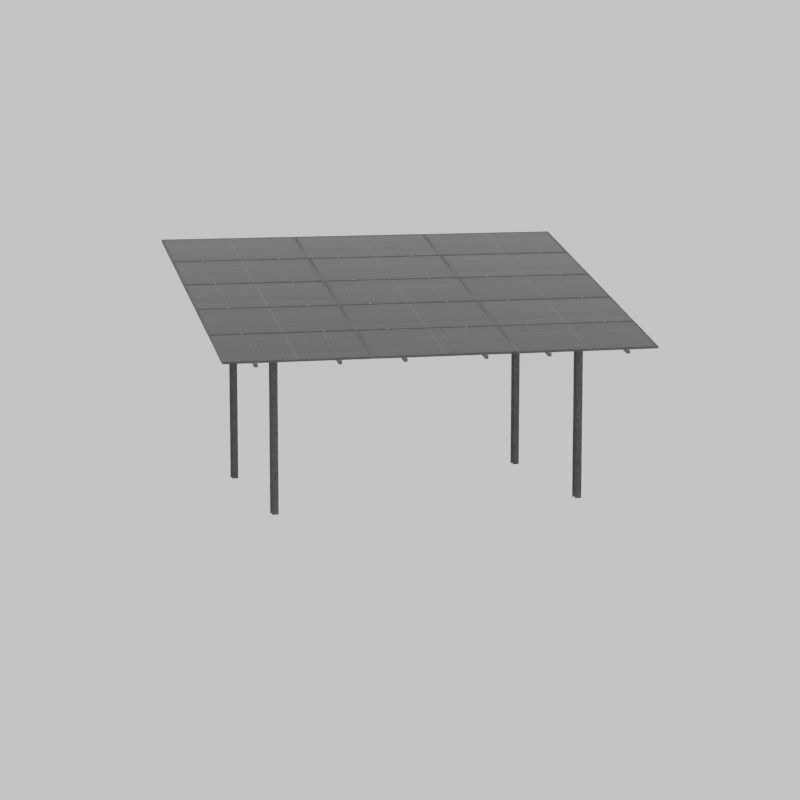 Solar module version 2 width 7260mm tilt angle 15 degrees Low-poly 3D model_37