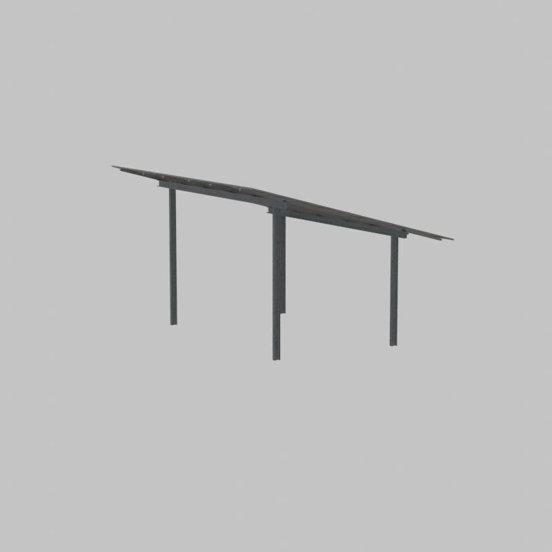 Solar module version 2 width 7260mm tilt angle 15 degrees Low-poly 3D model_29