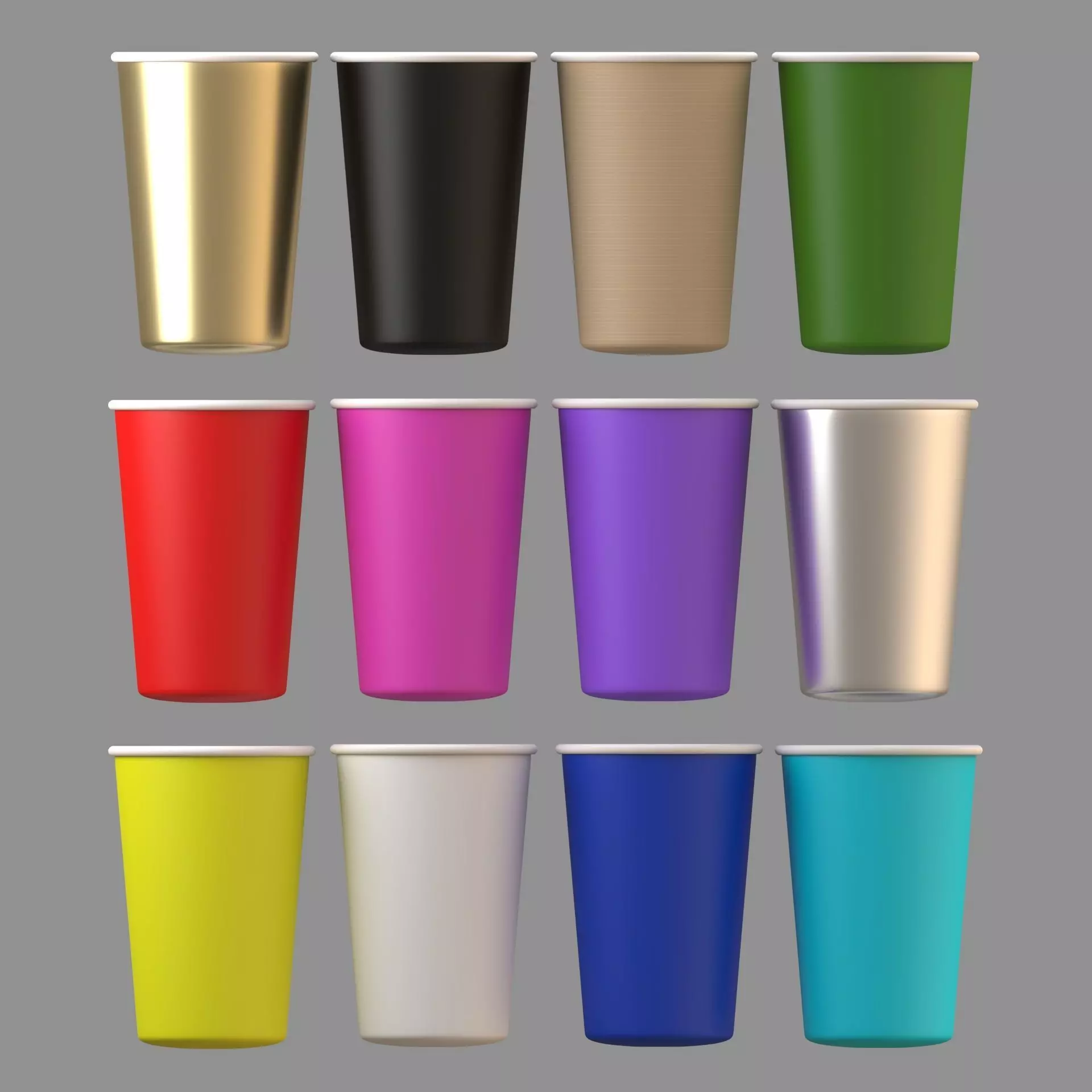paper cup collection 3D model_0