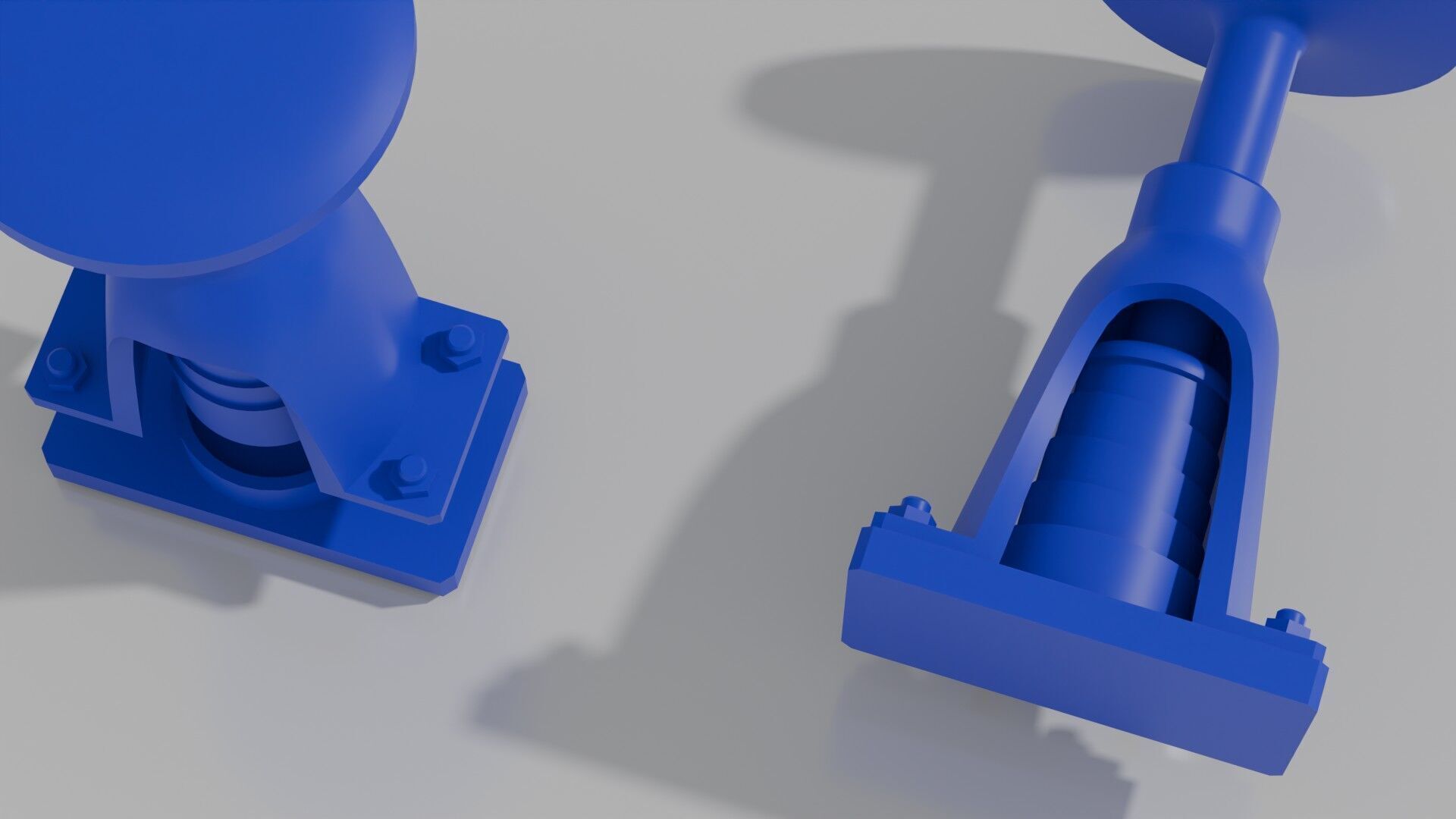 Train rod buffer with spiral spring 3D print model_2