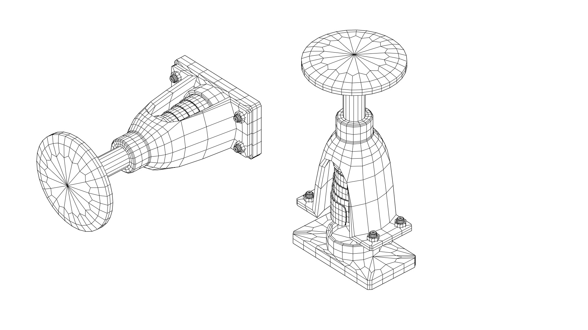 Train rod buffer with spiral spring 3D print model_8