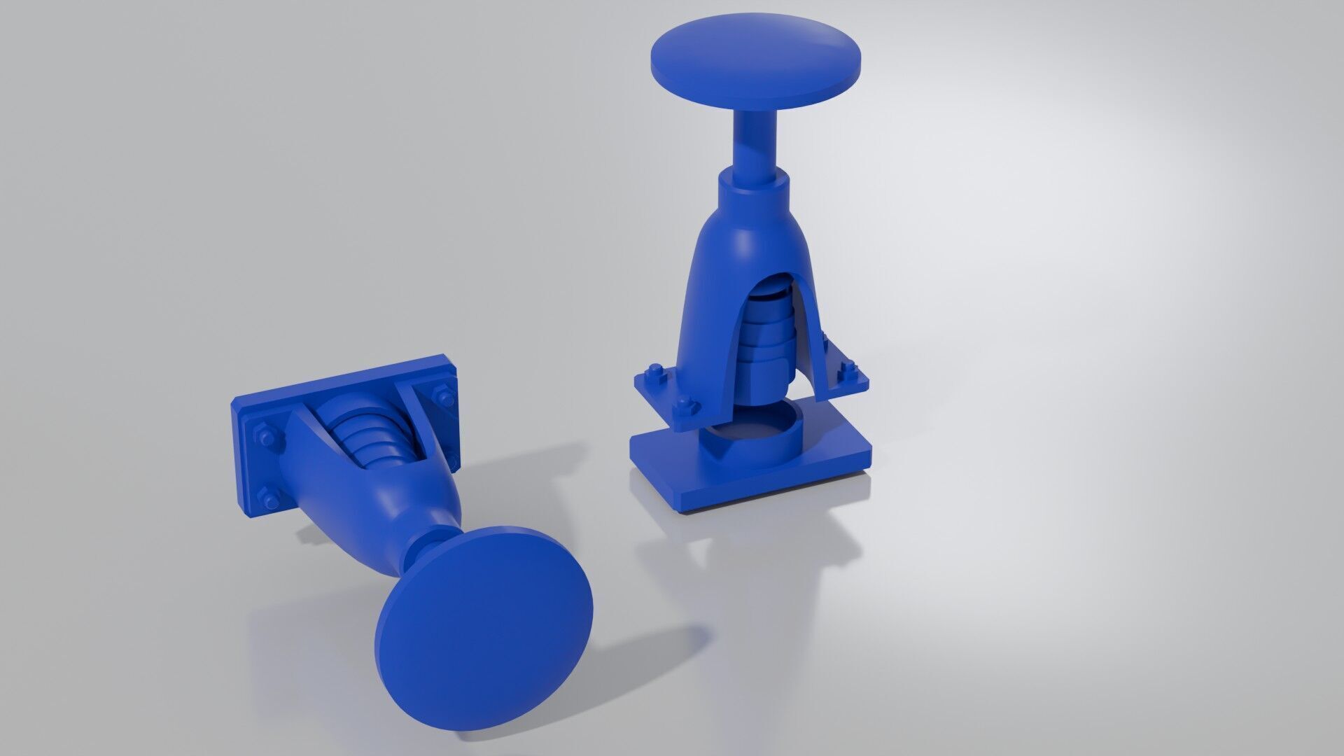 Train rod buffer with spiral spring 3D print model_1