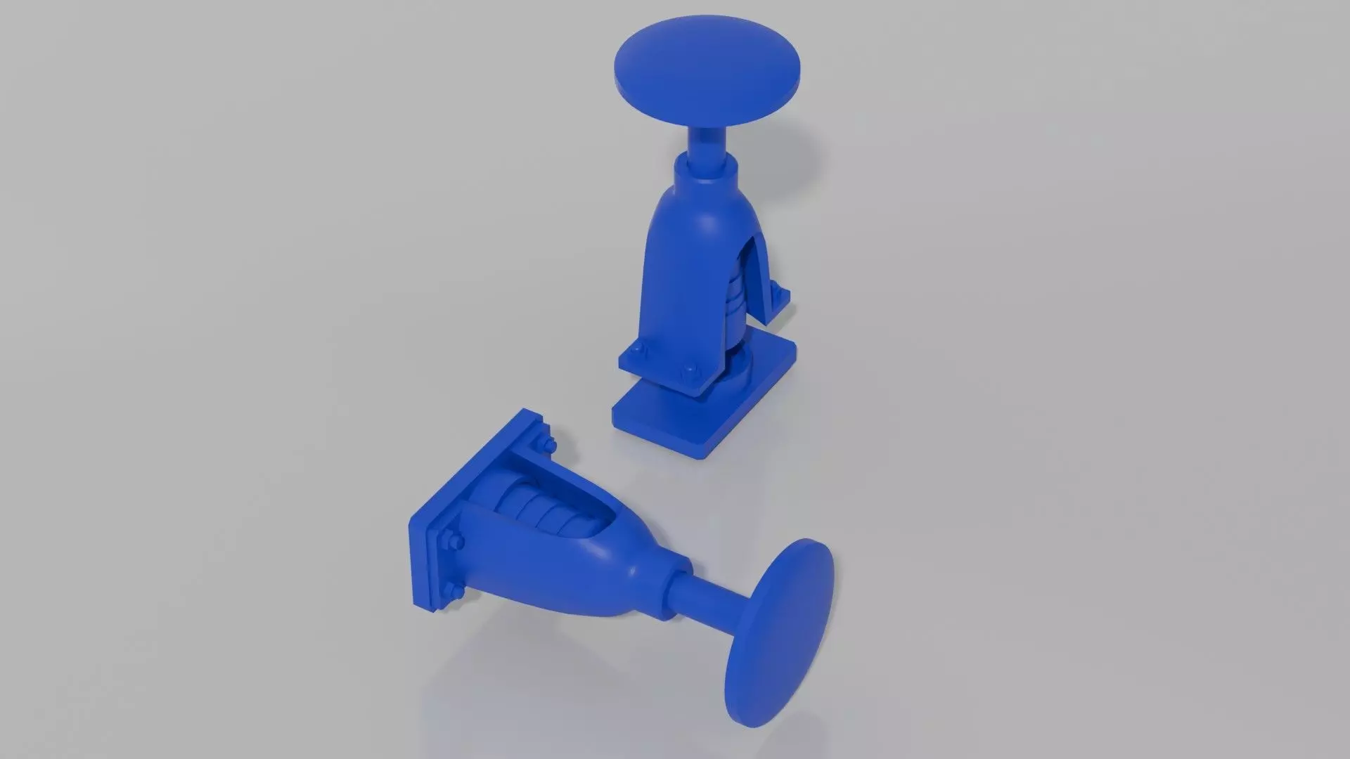 Train rod buffer with spiral spring 3D print model_0