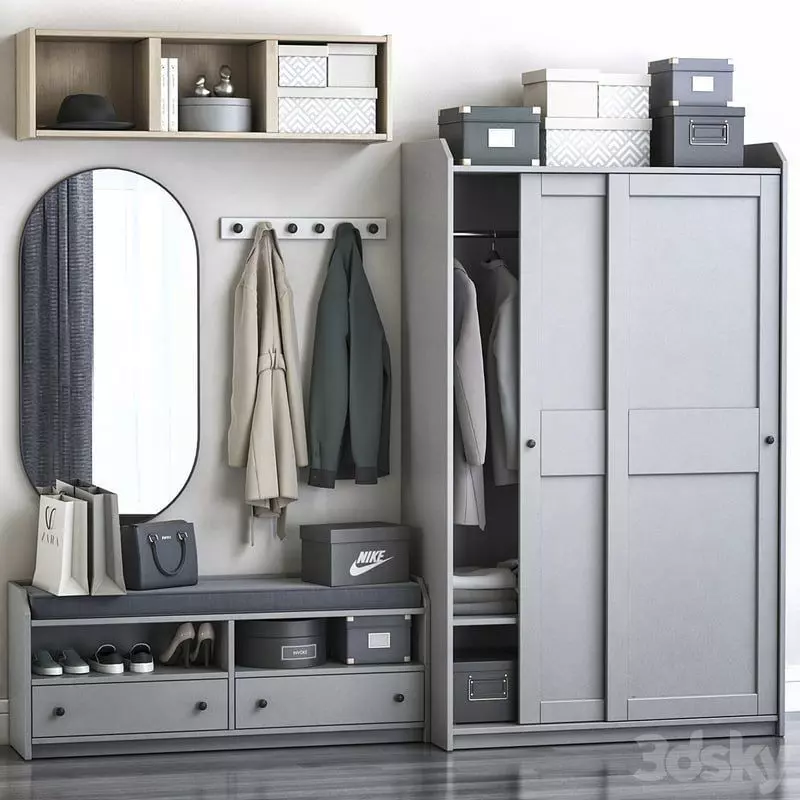 Hallway Low-poly 3D model_0