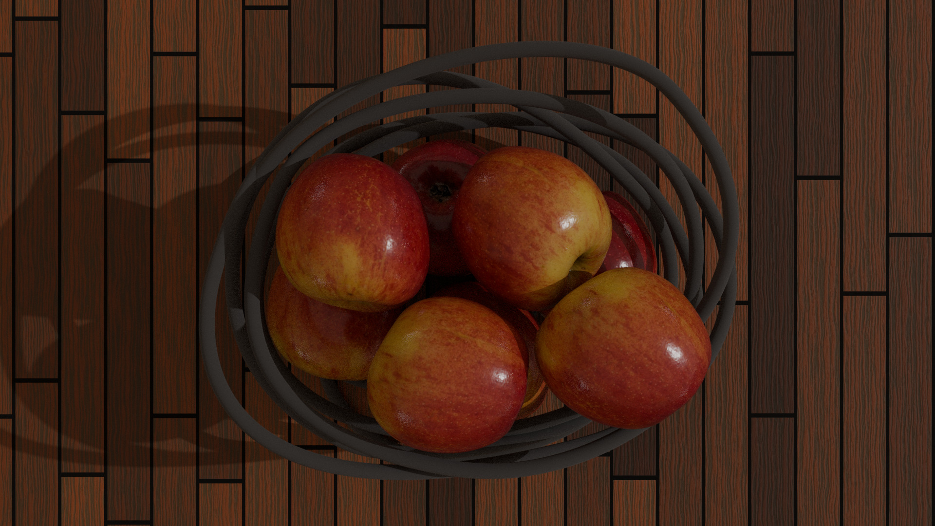 Modern Apple Basket 3D Model High Quality Asset for CG Projects 3D model_2