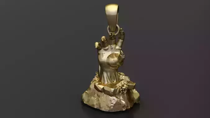 POWERFUL HUMAN HAND PENDANT 3D PRINTABLE MODEL