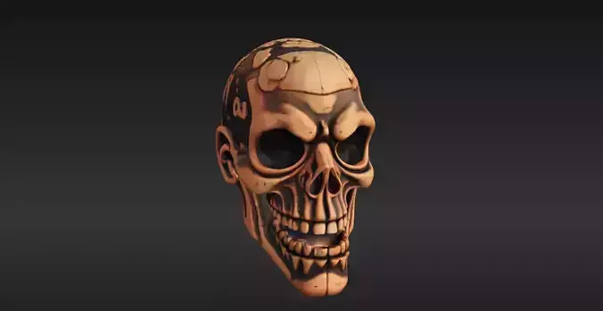 Carved Tribal Mask 14 - 3D Model