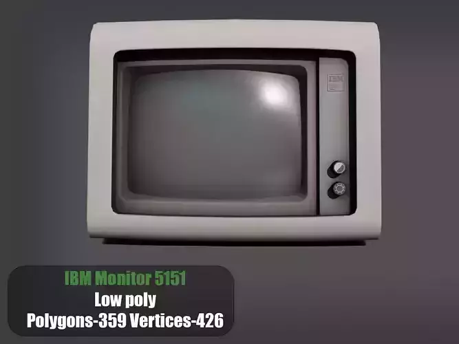 IBM Monitor 5151 Low-poly 3D model