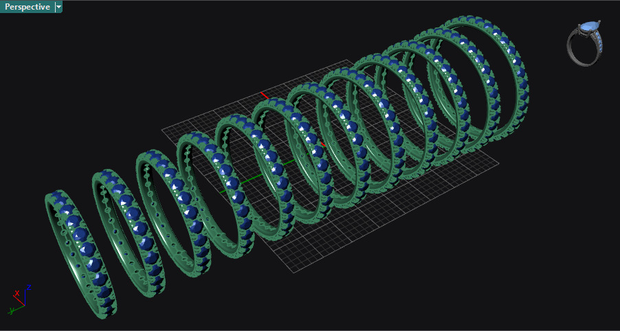 Ring Stone path 01 All size 3D print Model 3D print model_3