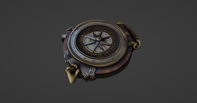Steampunk Pocket Compass 3D Model 3D model