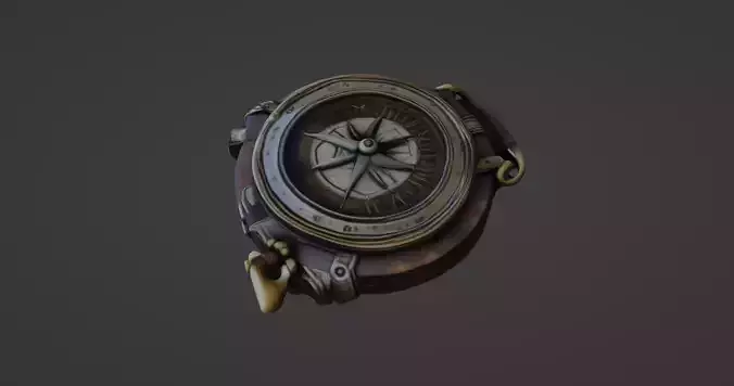 Steampunk Pocket Compass 3D Model 3D model