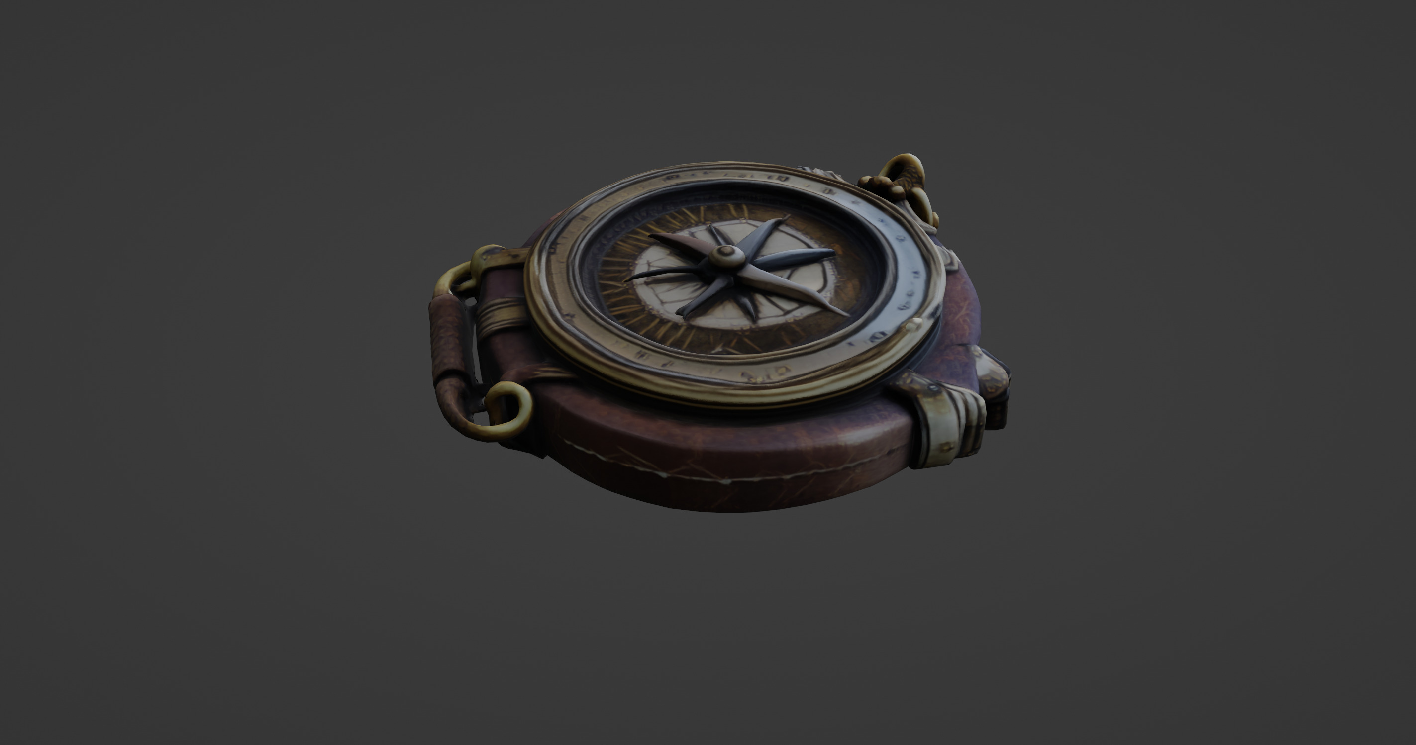 Steampunk Pocket Compass 3D Model 3D model_4