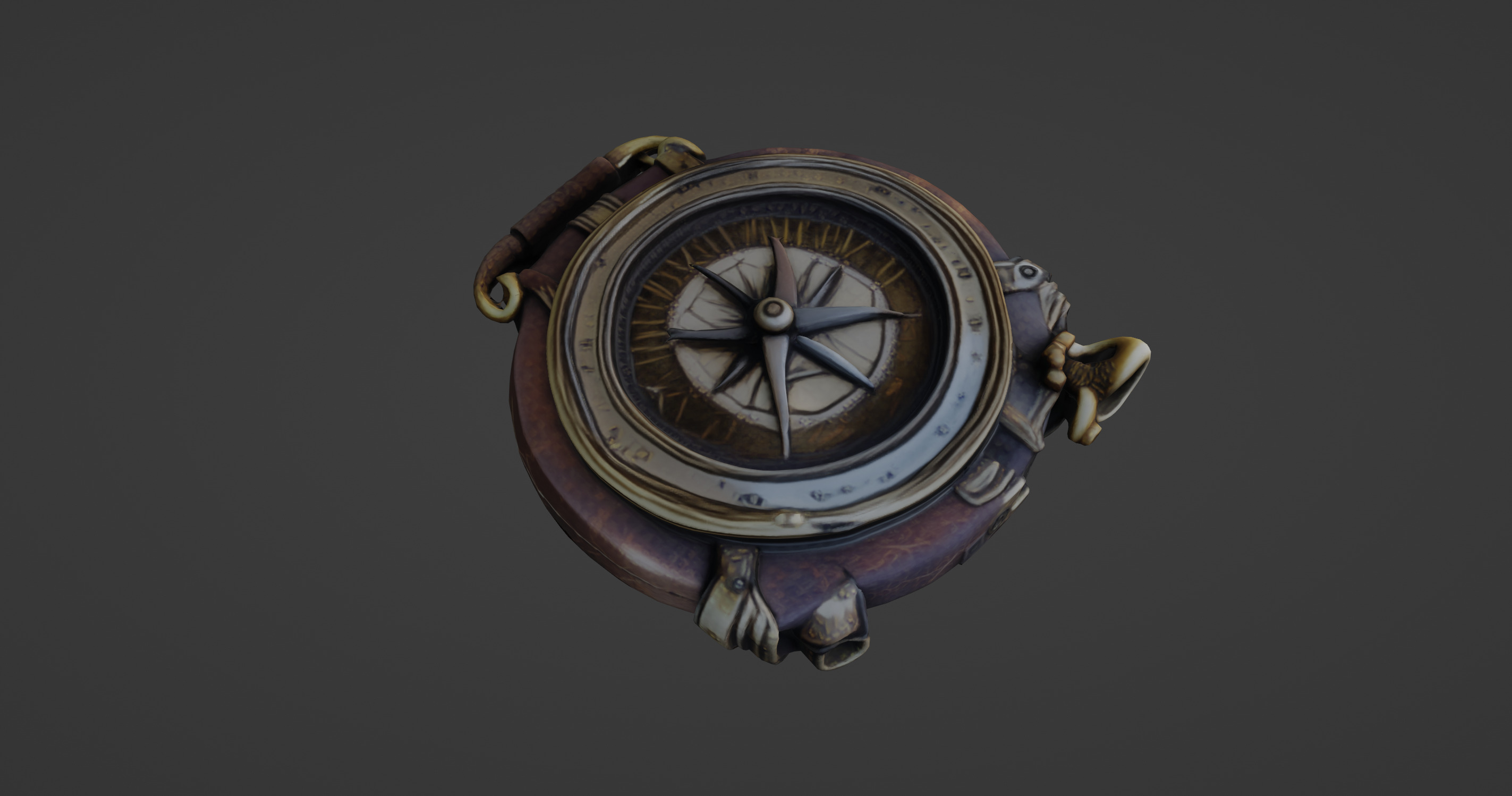 Steampunk Pocket Compass 3D Model 3D model_5