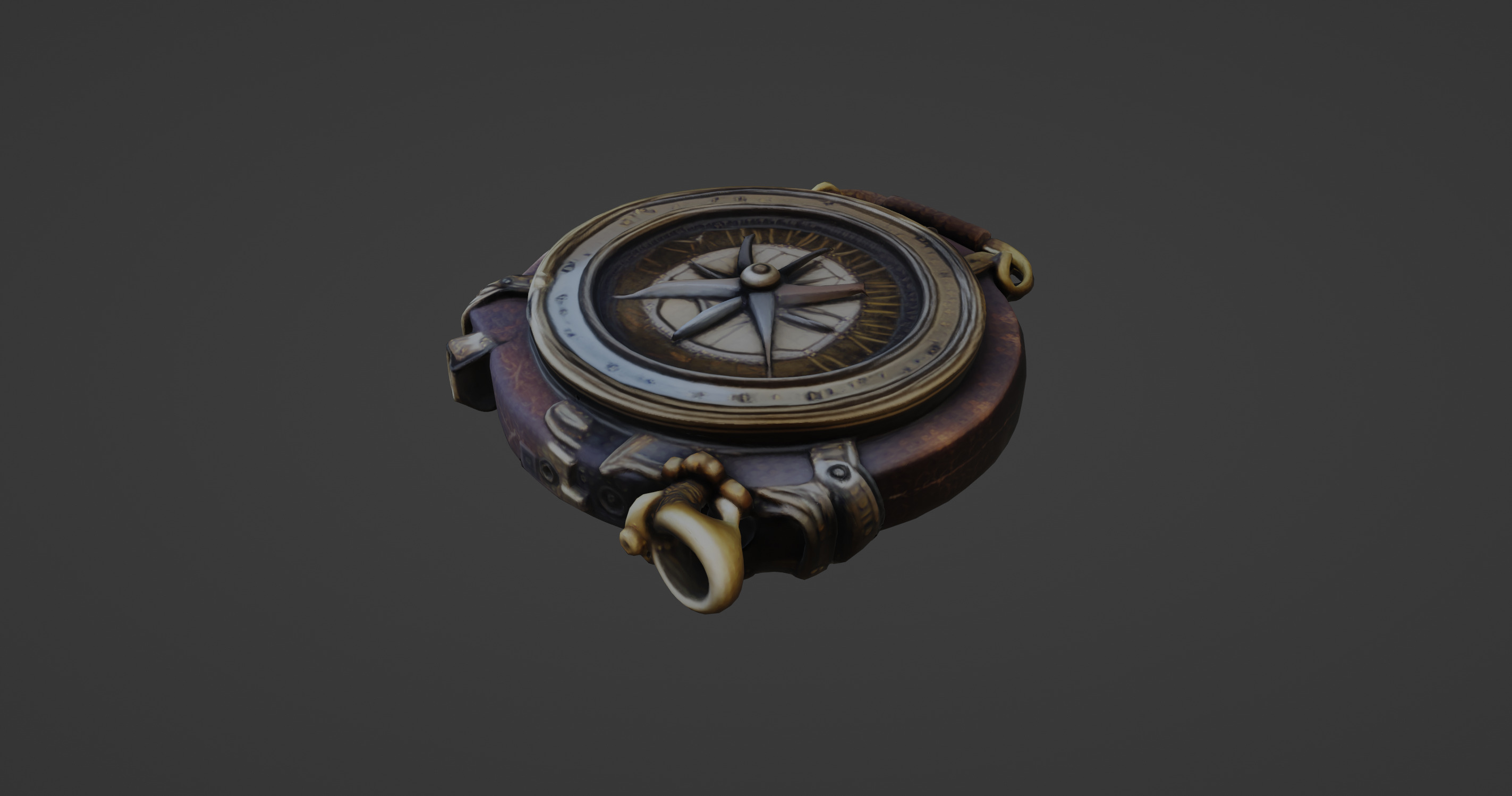 Steampunk Pocket Compass 3D Model 3D model_6
