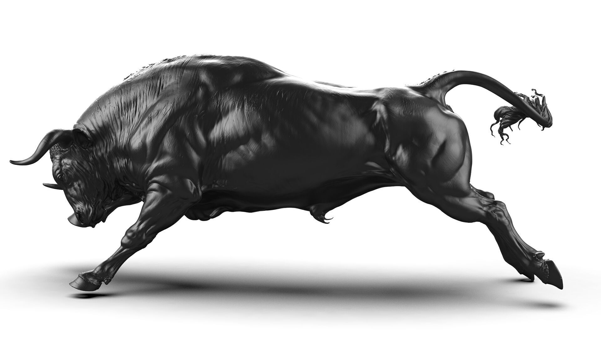 Jumping Bull   I   3D Sculpting 3D print model_24