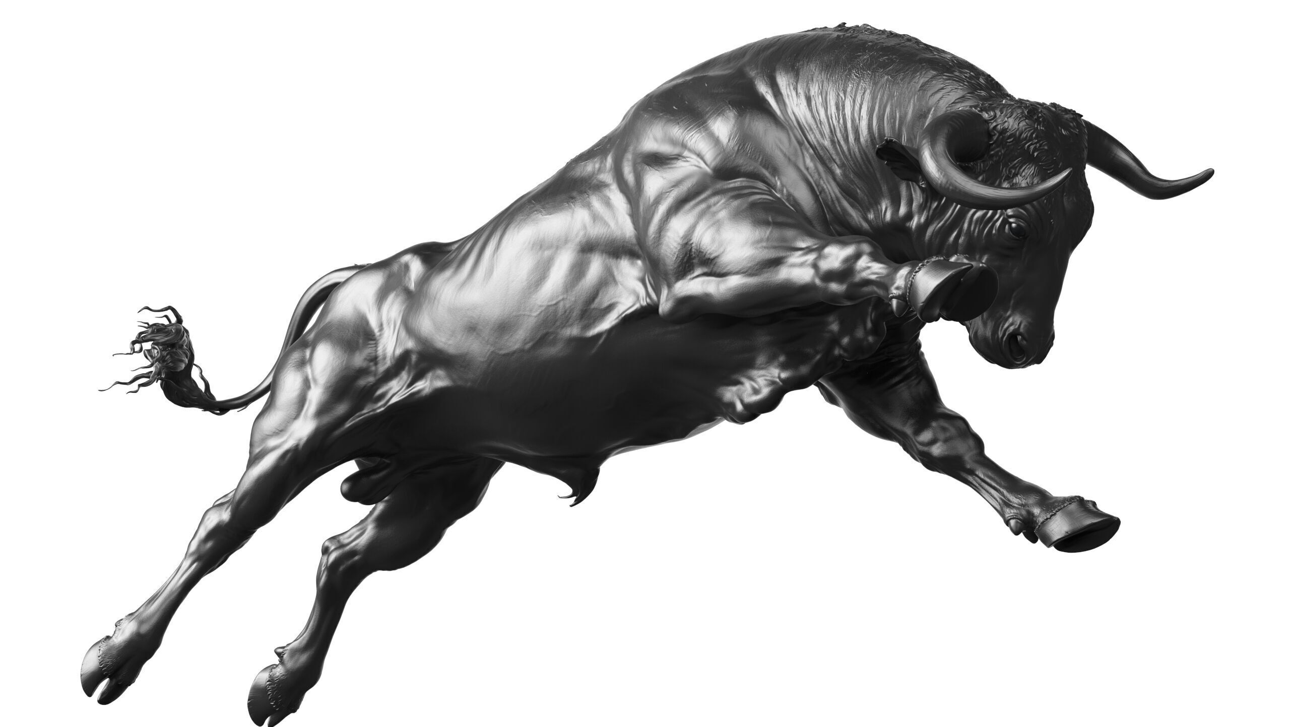 Jumping Bull   I   3D Sculpting 3D print model_1