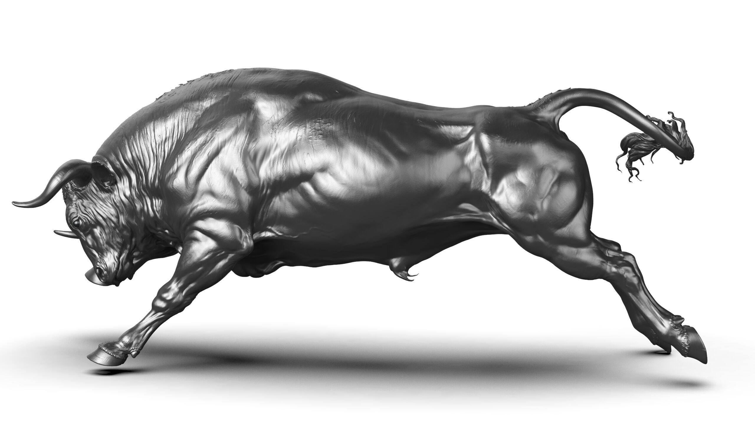 Jumping Bull   I   3D Sculpting 3D print model_22