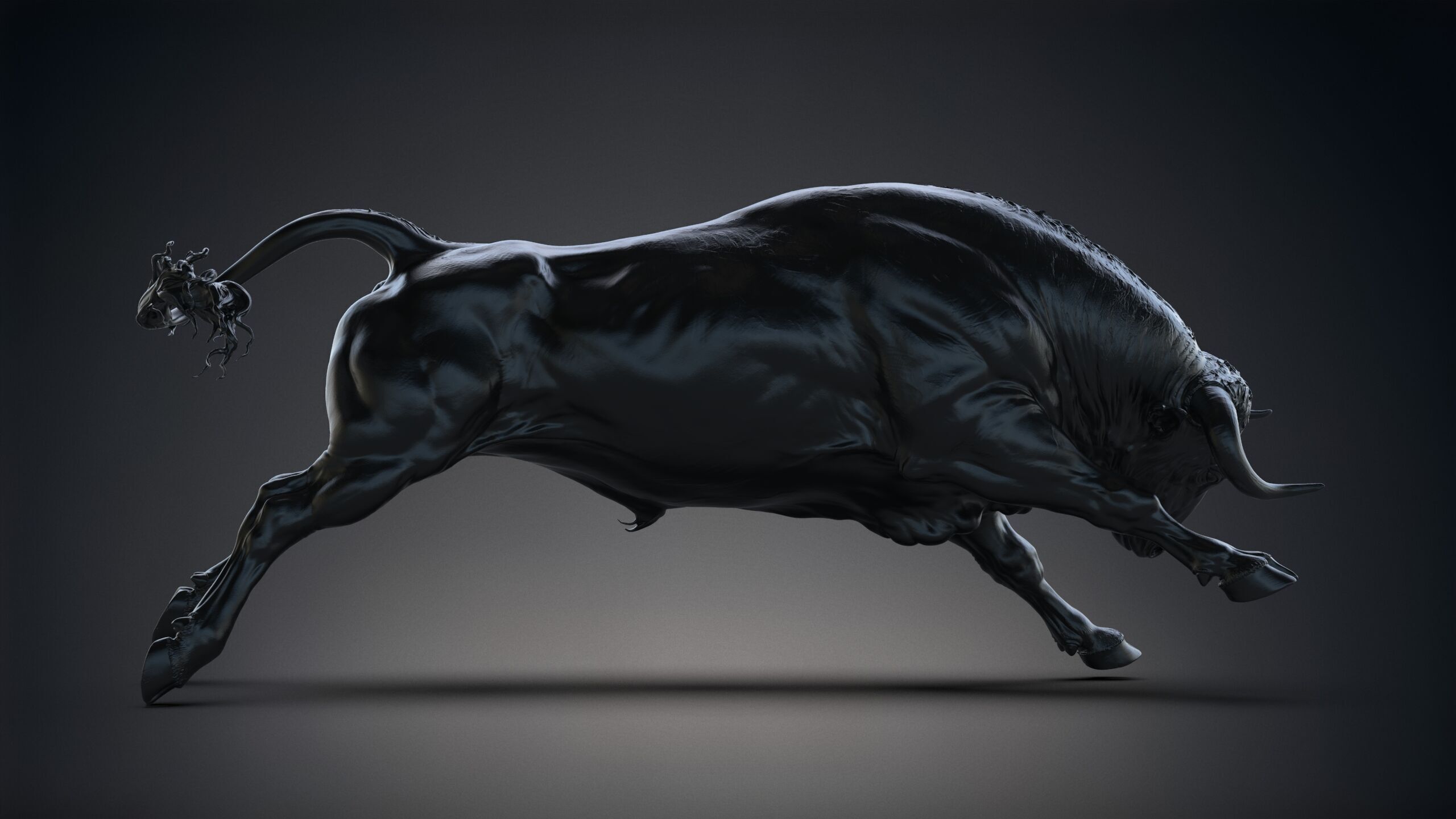 Jumping Bull   I   3D Sculpting 3D print model_18