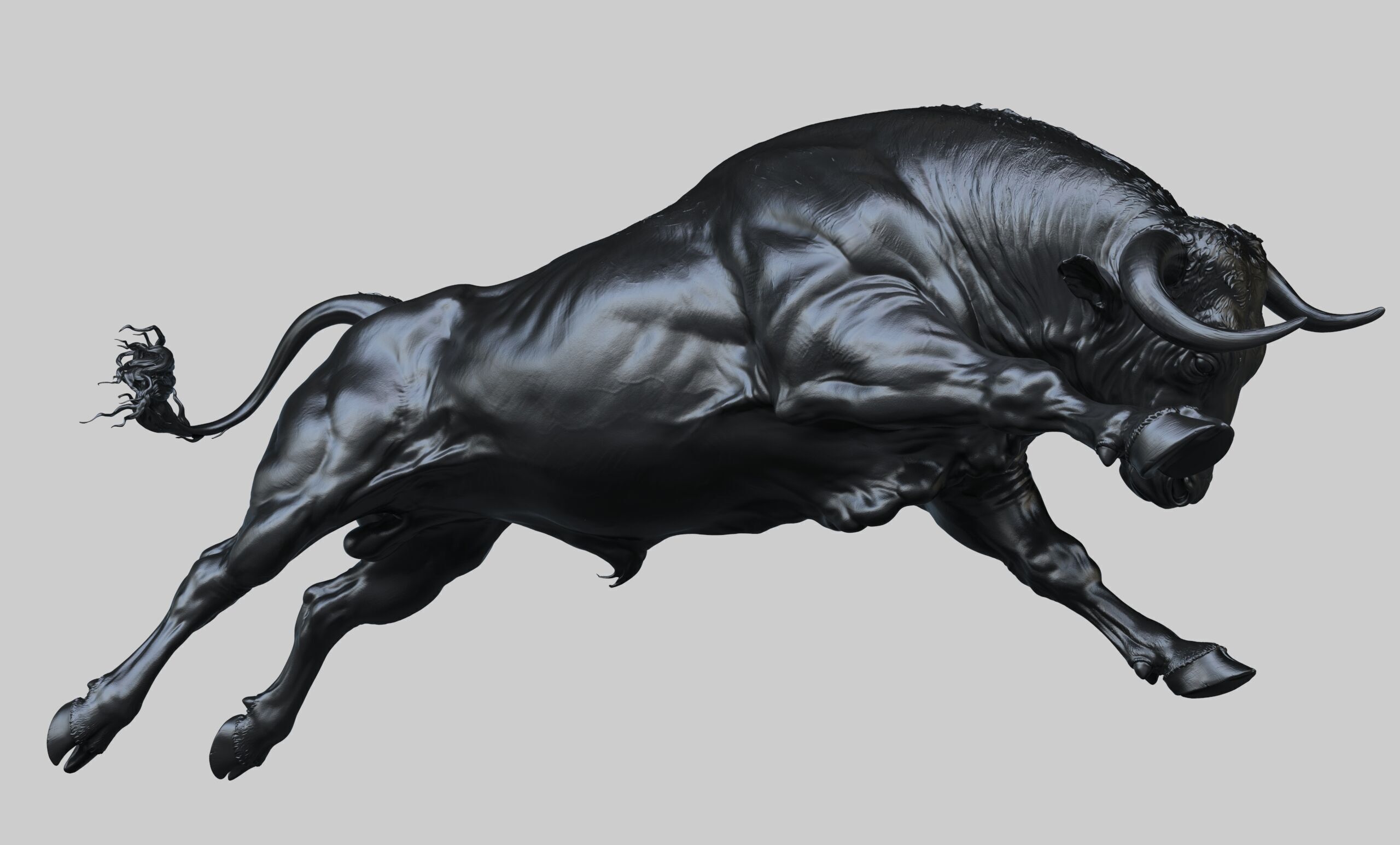 Jumping Bull   I   3D Sculpting 3D print model_13
