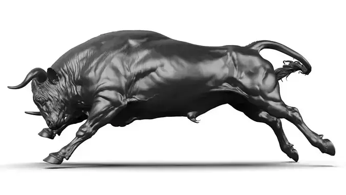 Jumping Bull   I   3D Sculpting 3D print model