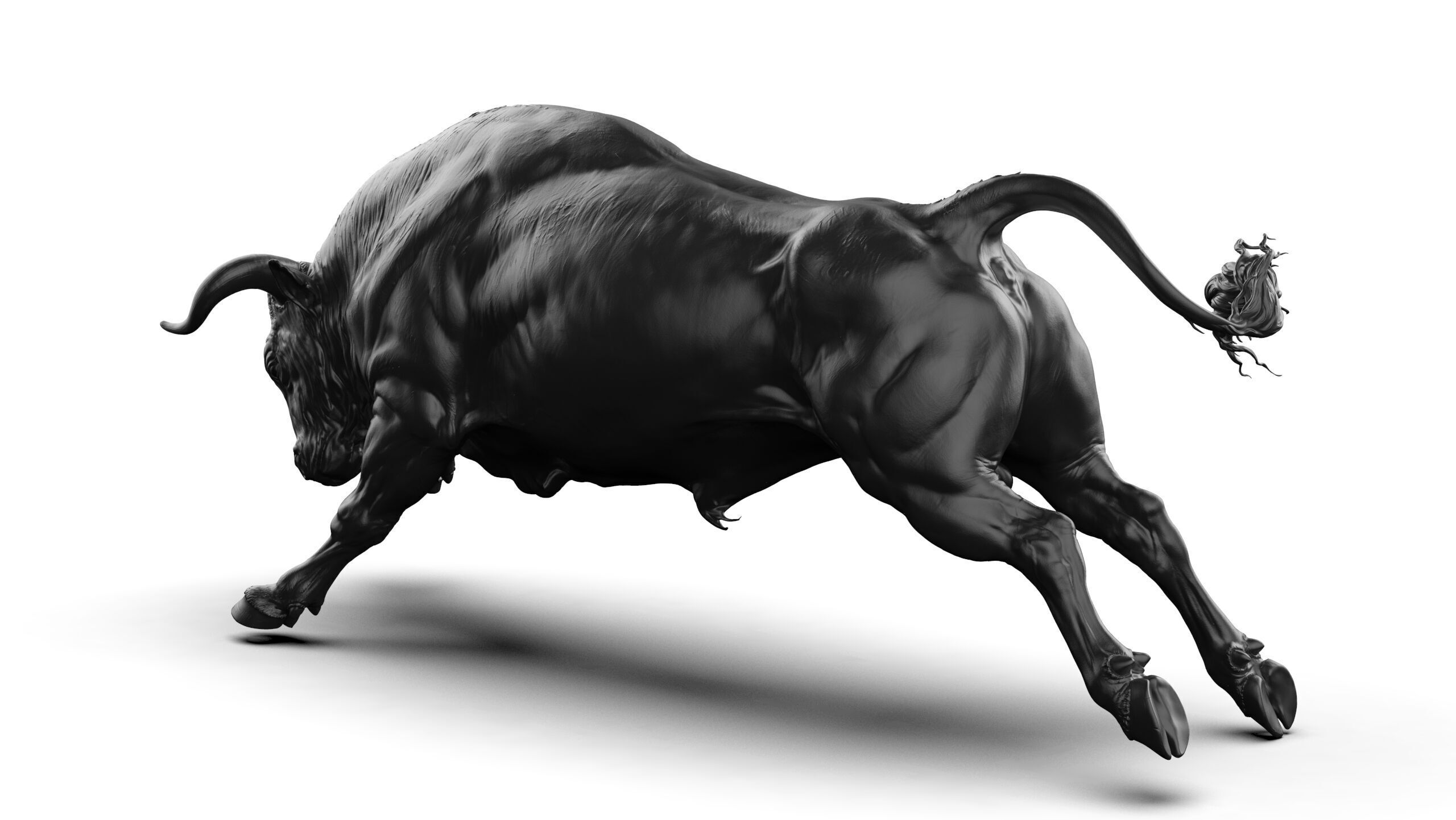 Jumping Bull   I   3D Sculpting 3D print model_20