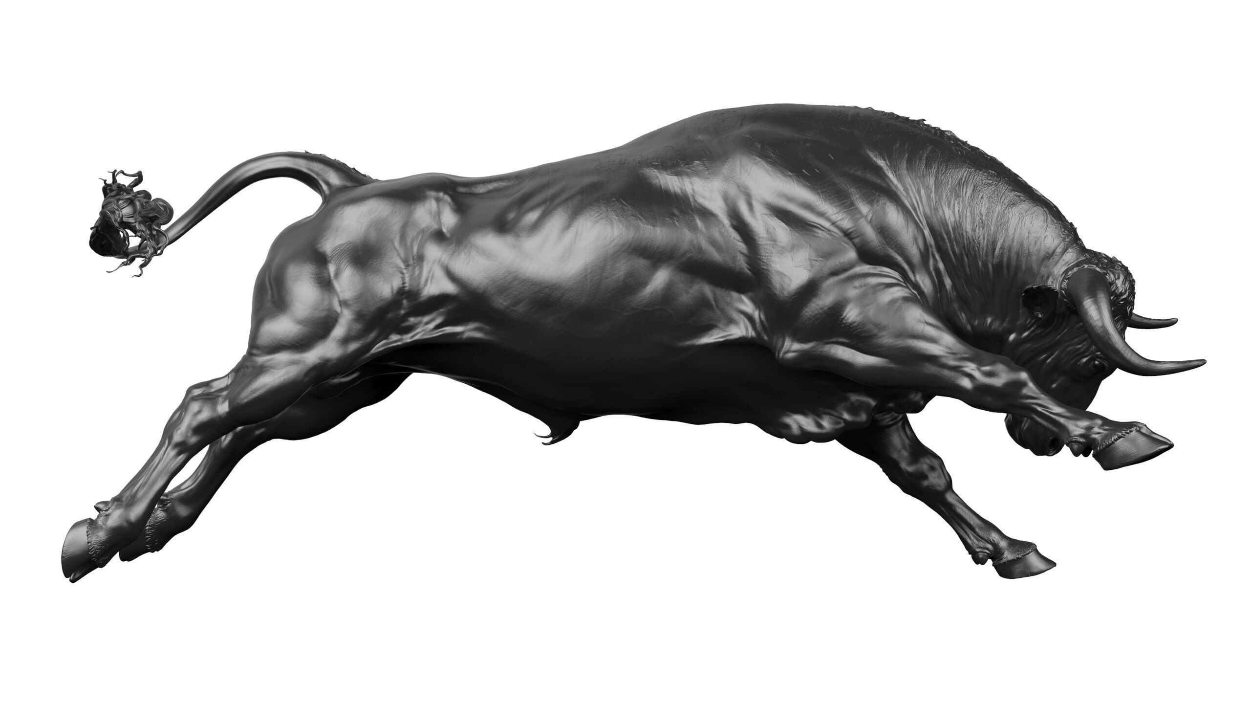 Jumping Bull   I   3D Sculpting 3D print model_21