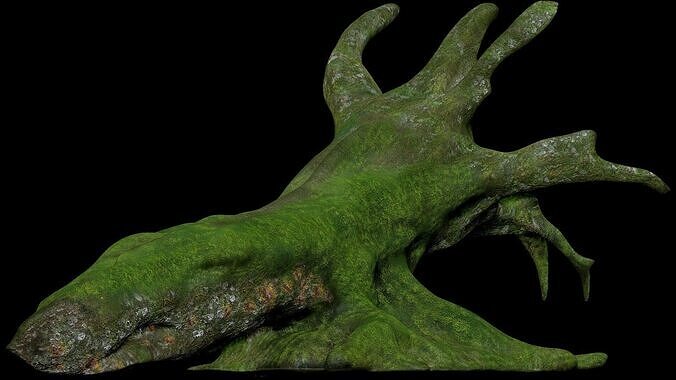 Mossy Tree Stump Falls V4 Free low-poly 3D model