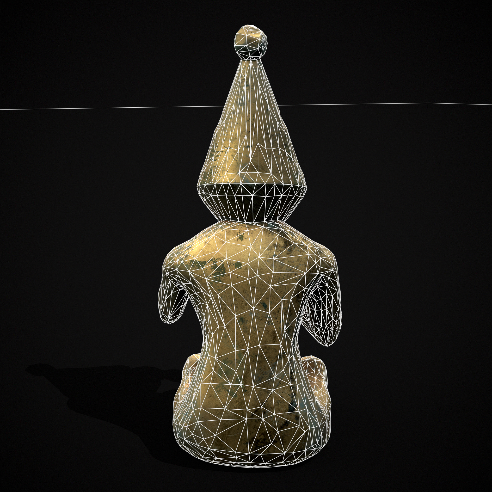 Viking Seated Figure Low-poly 3D model_8