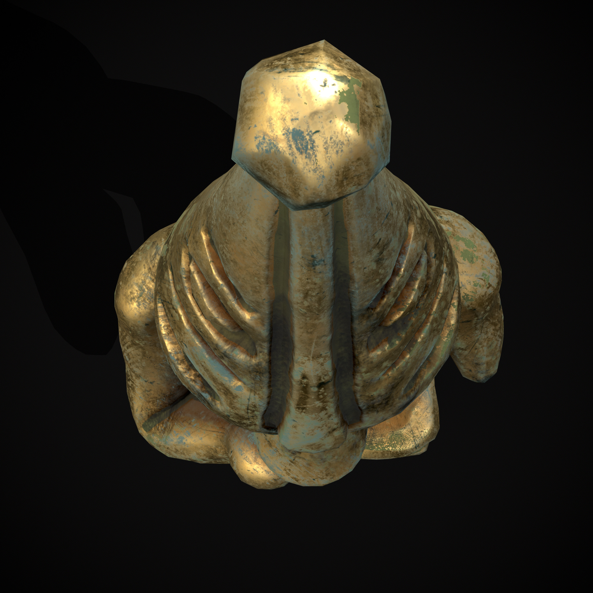 Viking Seated Figure Low-poly 3D model_19