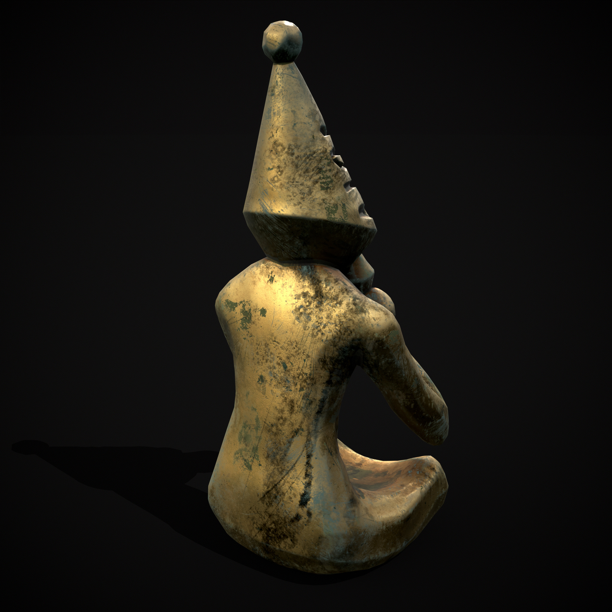 Viking Seated Figure Low-poly 3D model_5