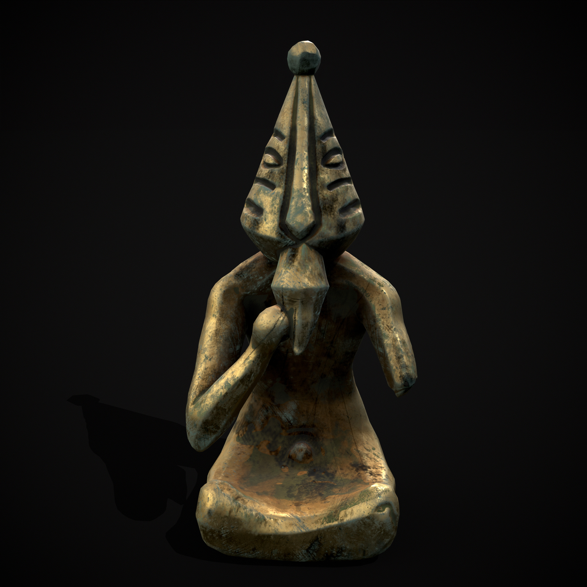 Viking Seated Figure Low-poly 3D model_15