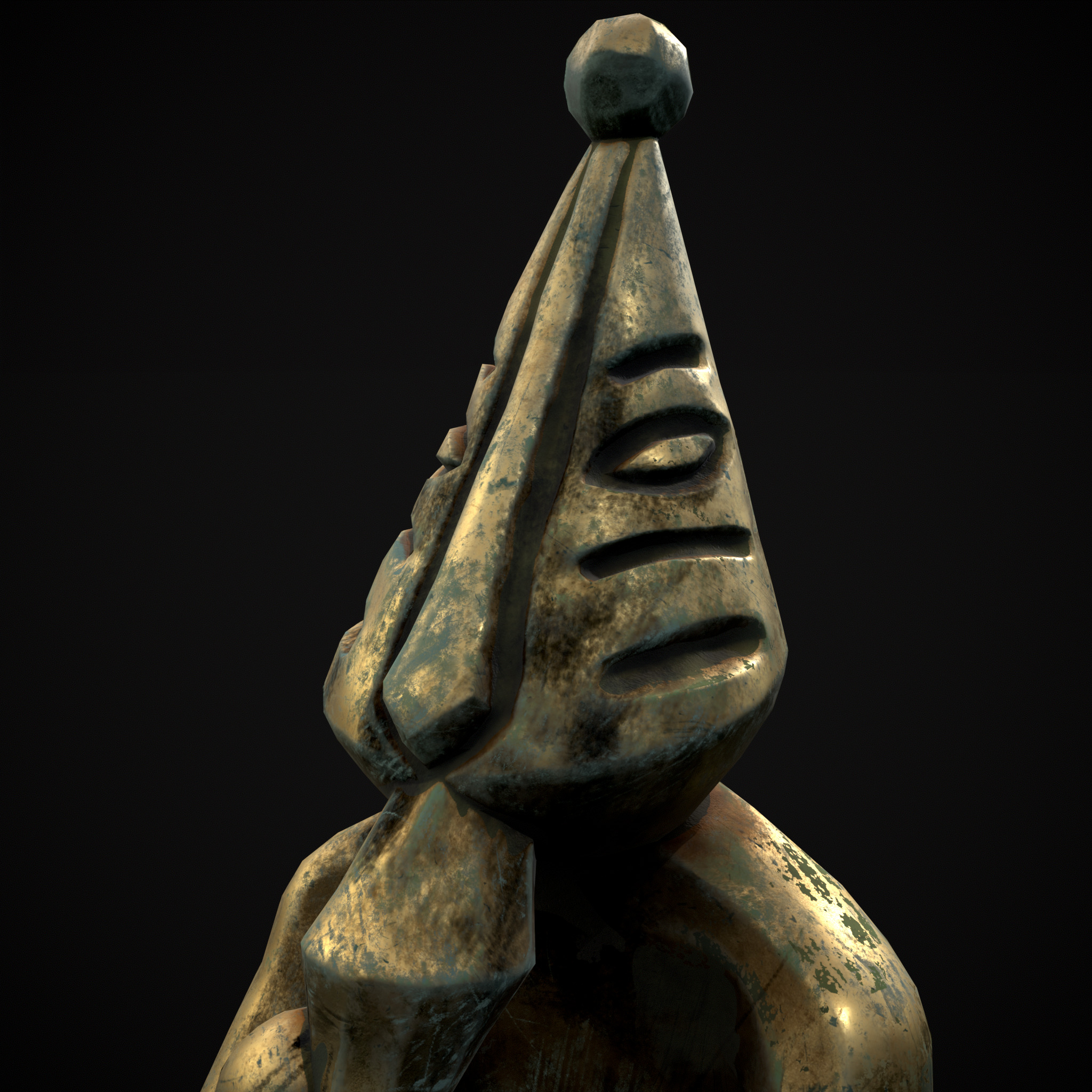 Viking Seated Figure Low-poly 3D model_18