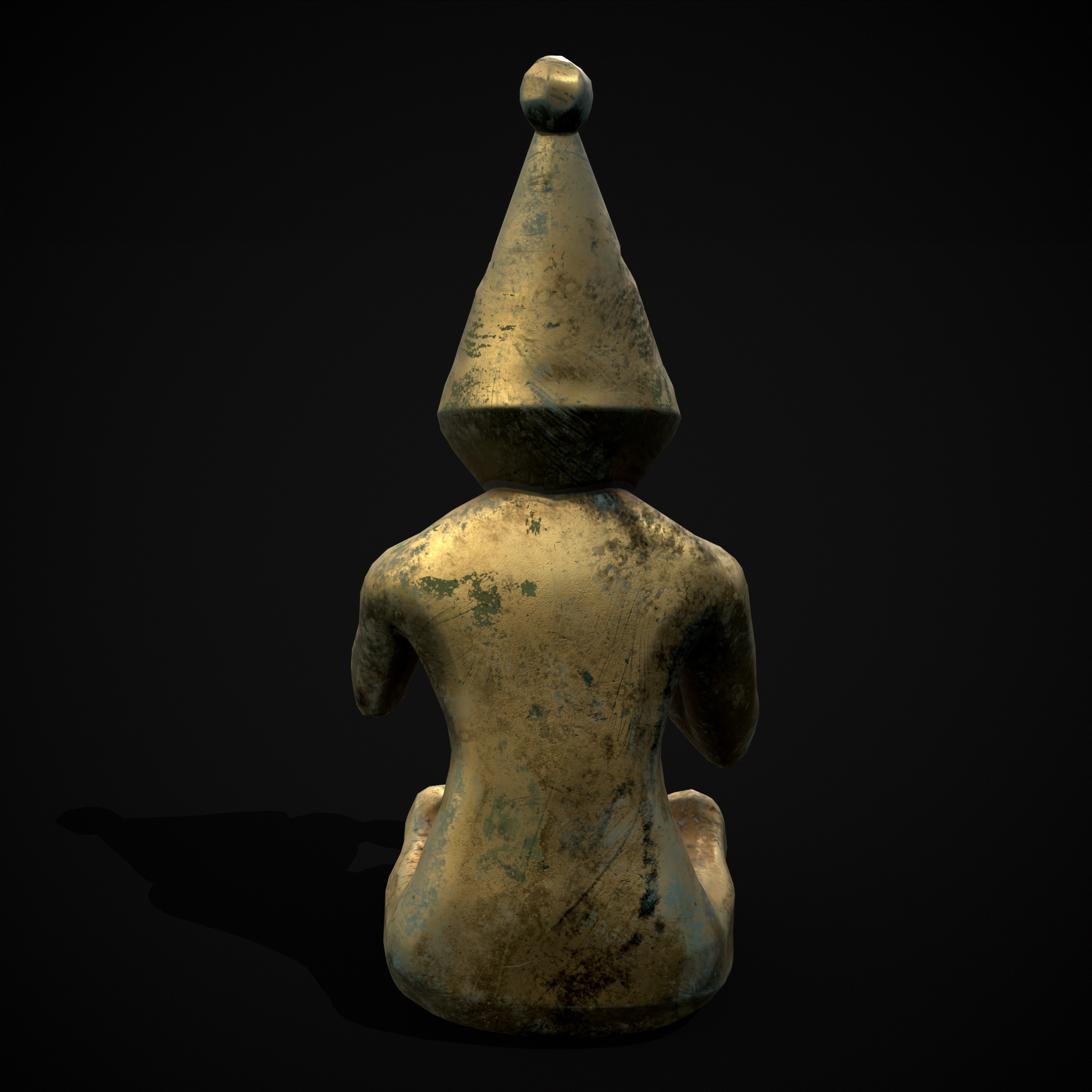 Viking Seated Figure Low-poly 3D model_7