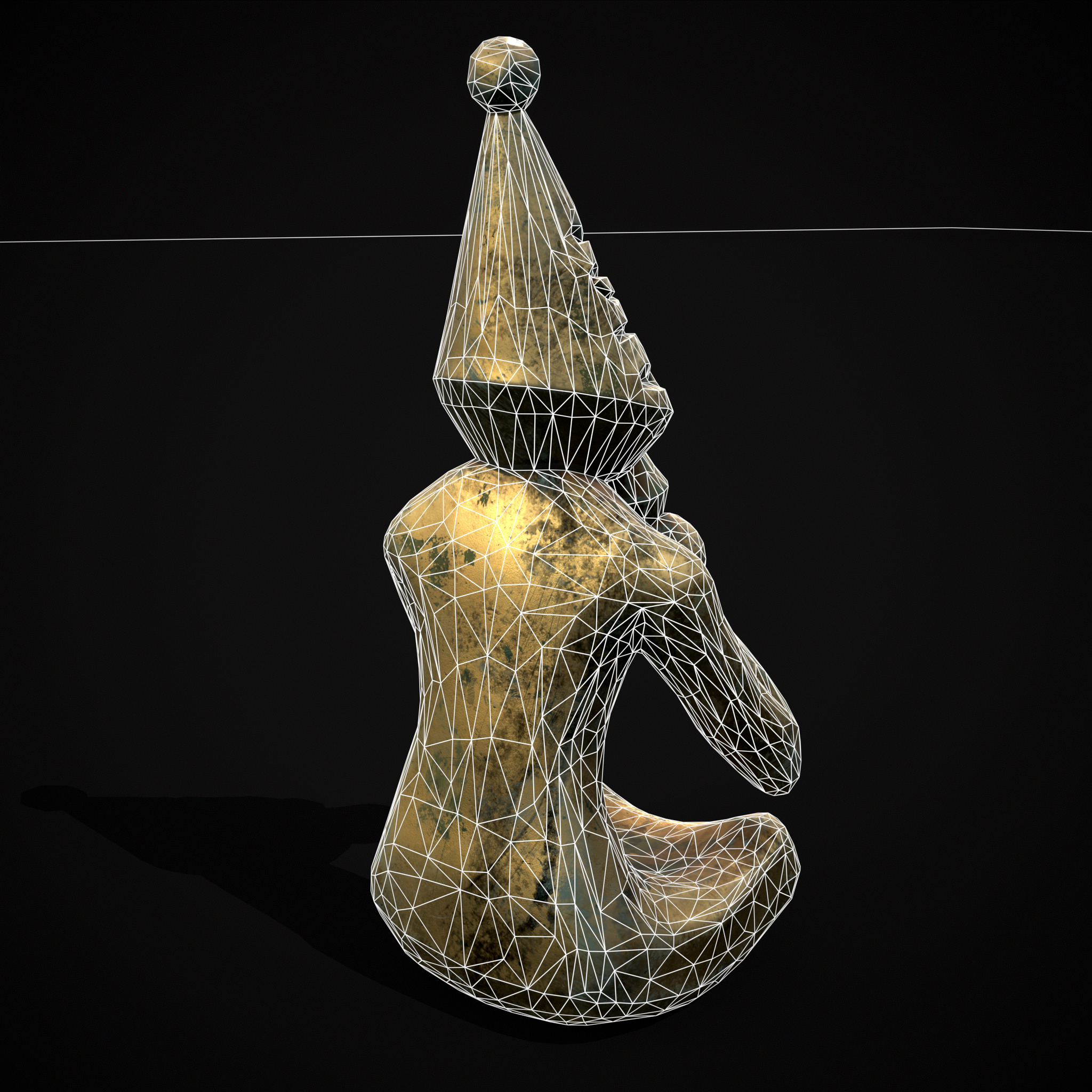 Viking Seated Figure Low-poly 3D model_6