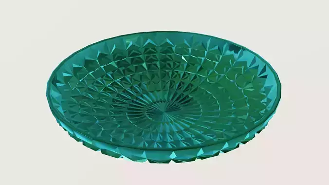 Emerald Glass Bowl  Free 3D model