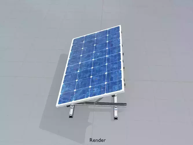 Solar module version 3 2x4m tilt angle 20 degrees with stand Low-poly 3D model