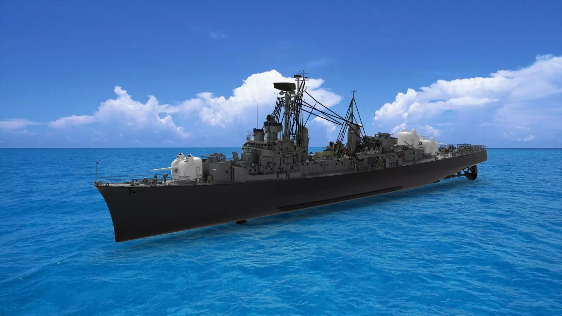 Japanese destroyer 1939 3D model_0