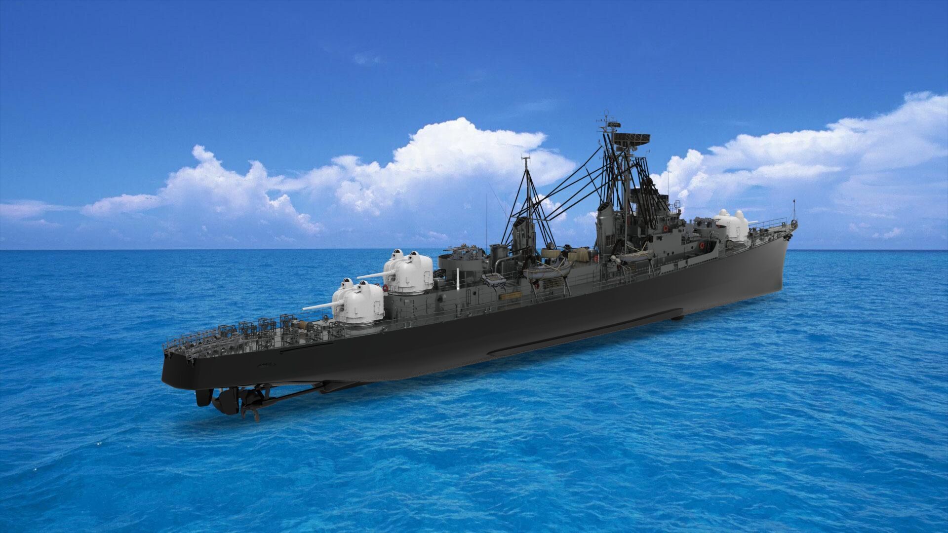 Japanese destroyer 1939 3D model_2