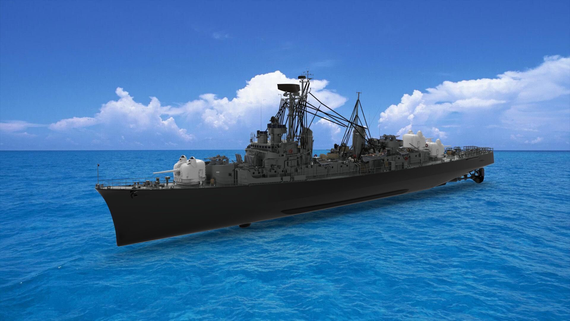 Japanese destroyer 1939 3D model_1